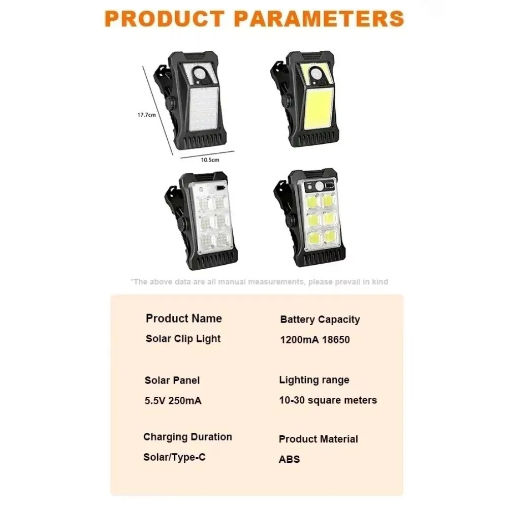 في الهواء الطلق مشبك للطاقة الشمسية ضوء مقاوم للماء محس حركة LED أضواء الحديقة الشمسية الإضاءة الليلية عالية الطاقة التخييم مصباح الجدار الديكور #6