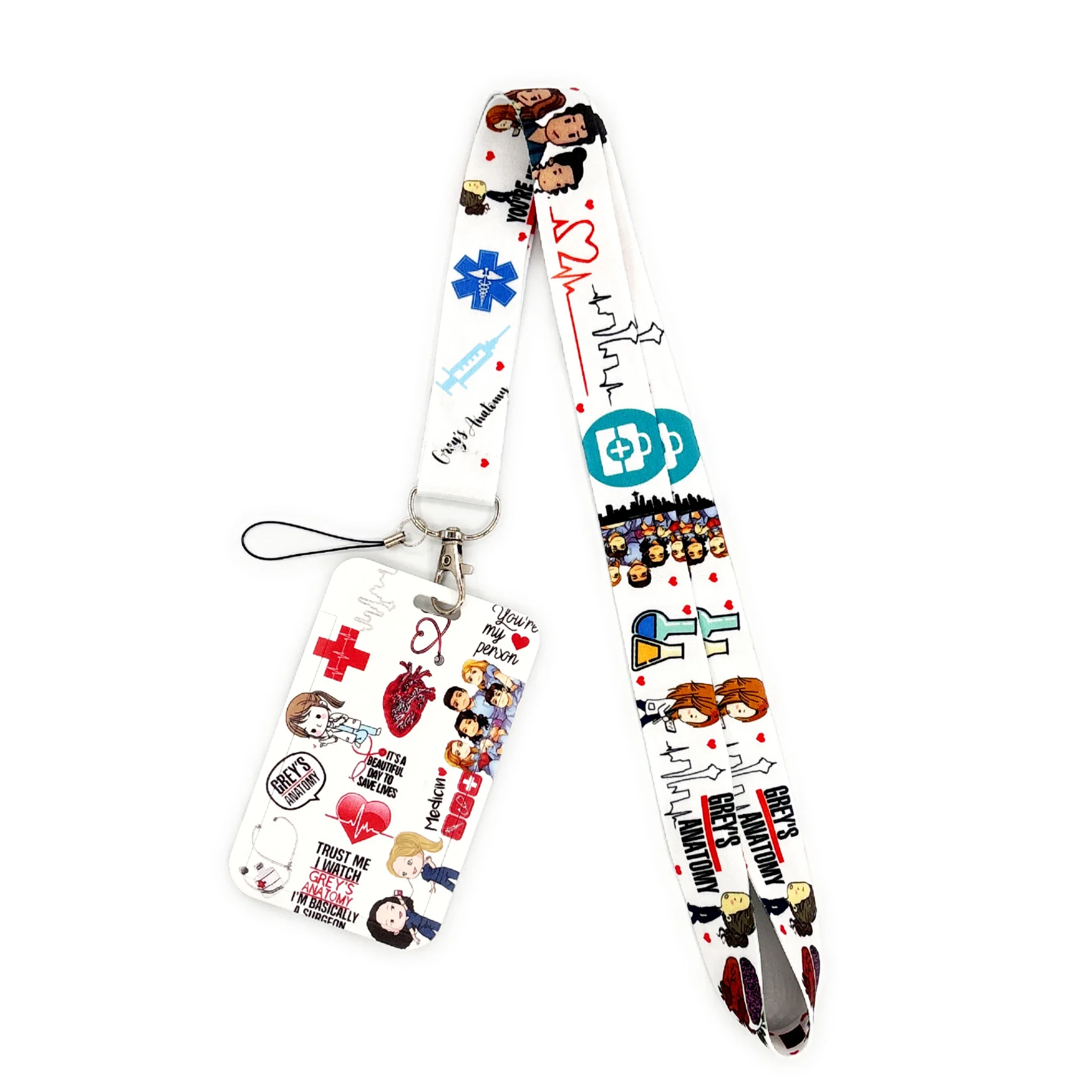 Imagem -05 - Greys Anatomia Médico Enfermeira Neck Strap Lanyards Chaveiro Titular id Card Pass Pendurar Corda Lariat Lanyard