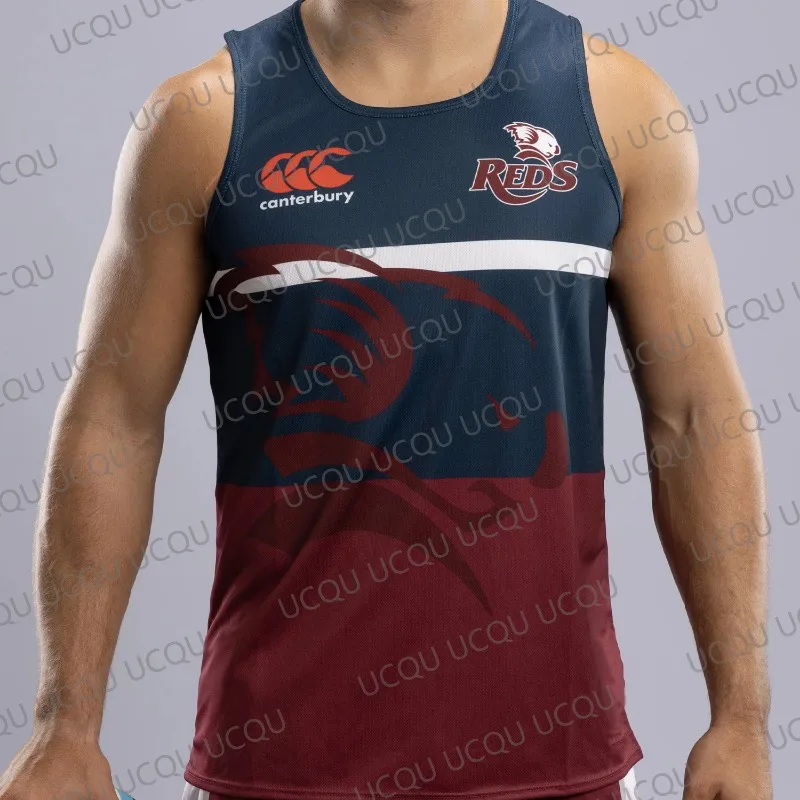 2024 New Arriavl Australian Super Rugby Replica Rugly Jersey 2024 Queensland Reds Mens Home Jersey Oversized 3D printed Tops