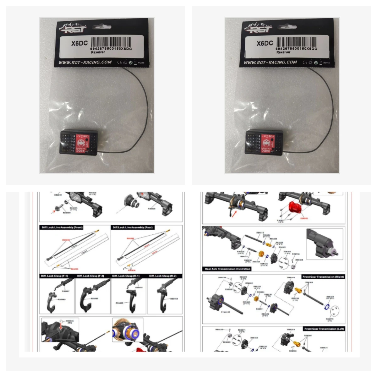 

RGT Accessories X6DC Rexeiver For EX86190 EX86170 EX86150 EX86130 1/10 RC Electric Remote Control Off-road Vehicles
