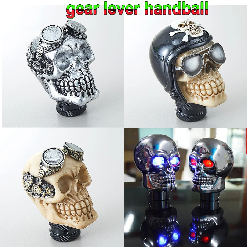 

Universal Skull Head Gear Lever Gear Shifts Knob Skeleton Shape Gear Shift Knob Manual Transmission LED Light Gear Shifts Knob ﻿