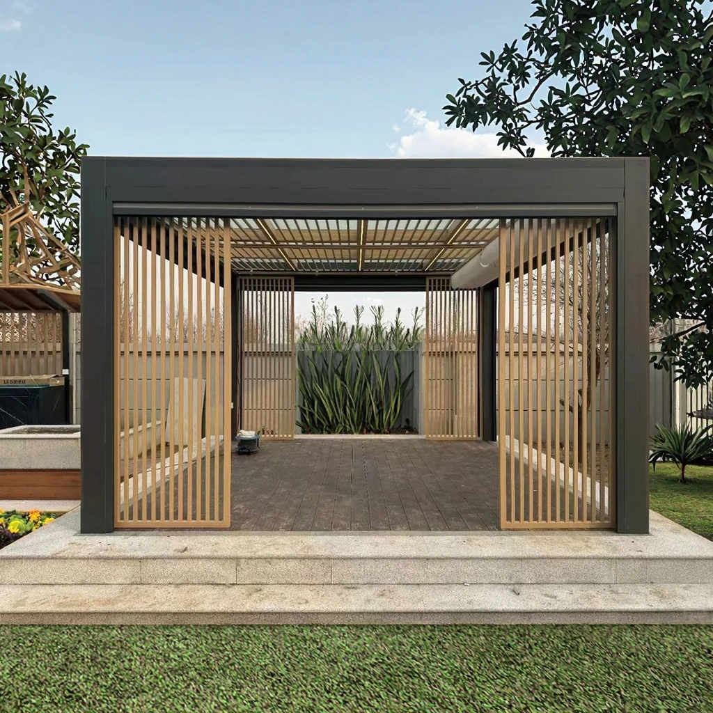 

HOT SALE Garden Gazebo Solar Panels Solar-Powered Aluminum Pavilion For Yoga Room