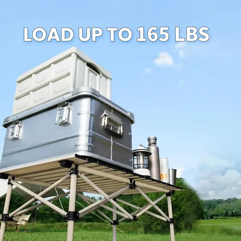 طاولة التخييم في الهواء الطلق قابلة للطي المحمولة سبائك الألومنيوم طاولة الشواء التخييم نزهة الجدول شواء المنتجات في الهواء الطلق جمع الأسرة #6