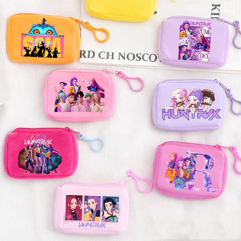 K Pop Demon Hunters Mini Coin Purse Boy Anime Figure Small Wallet Bags Portable Cute Change Storage Bag Women Girl Birthday Gift