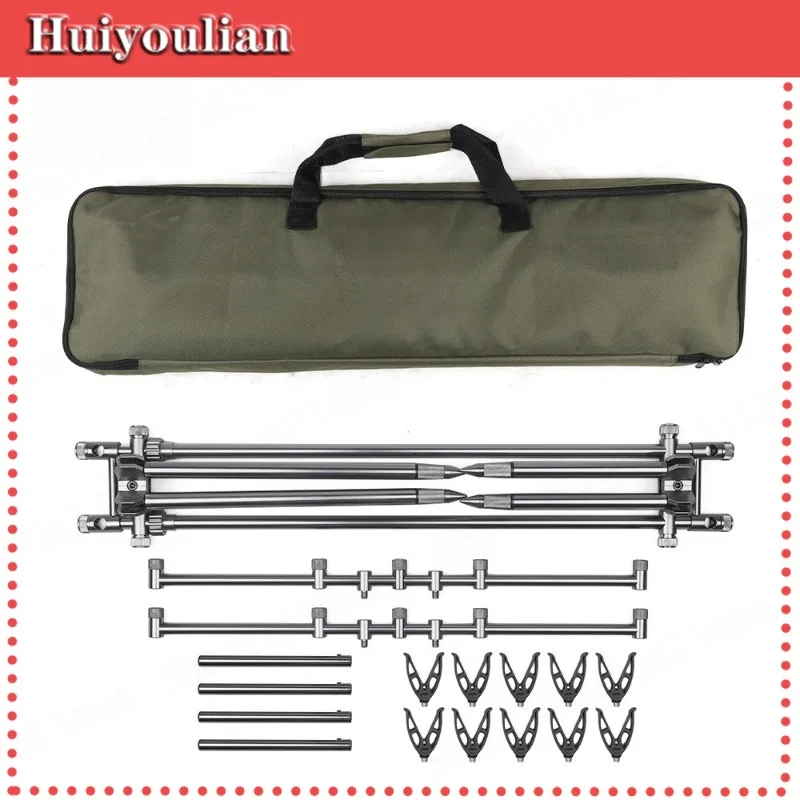 Aluminum alloy telescopic fishing rod bracket portable quick fold long cast rod support