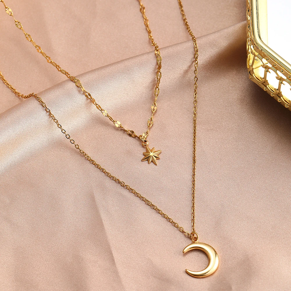 DOTIFI-collar de acero inoxida - Layered Necklace Set reseña y precio