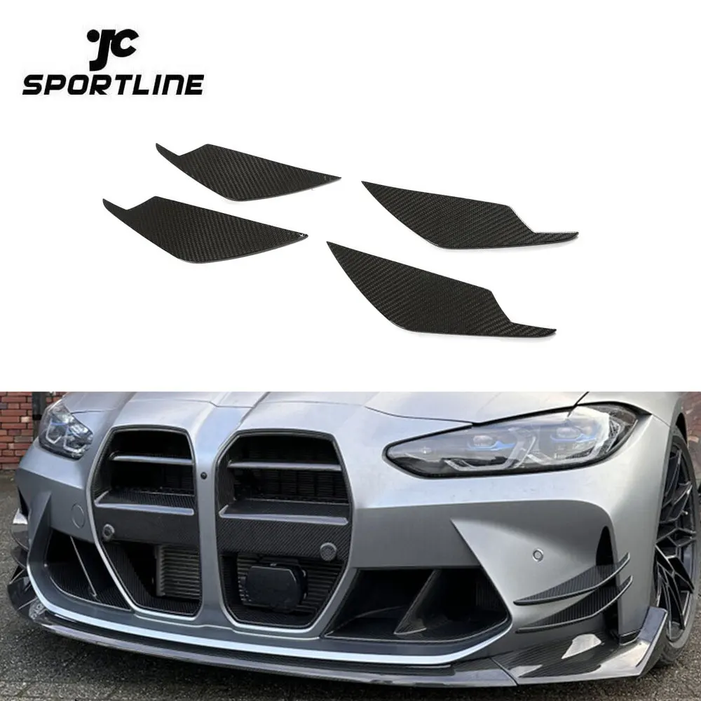 

Dry Carbon Fiber G80 Front Bumper Canards For BMW G80 M3 G82 G83 M4 2021-2022