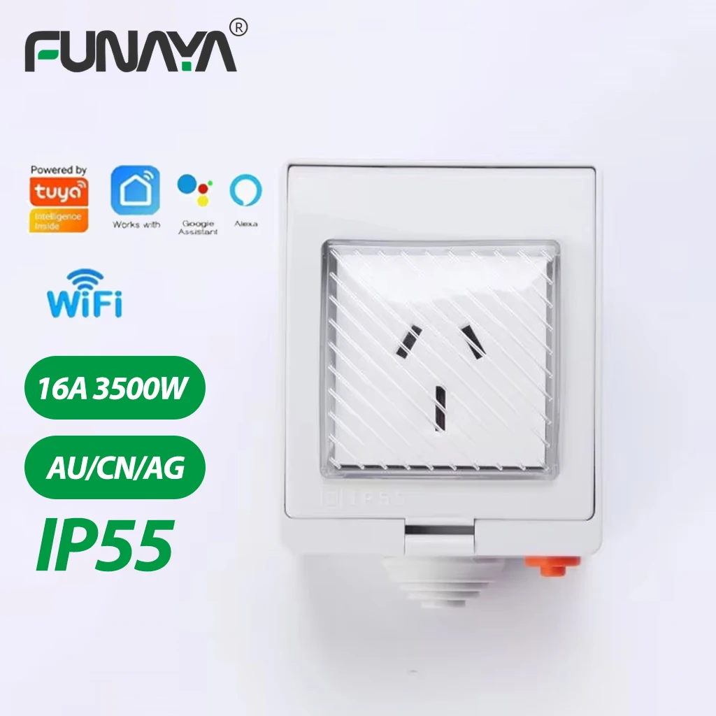Tuya WIFI AU уличная водонепроницаемая розетка IP55 снаружи 16A 3500W непромокаемая розетка с дистанционным управлением через приложение электрический выключатель для фермерского сада