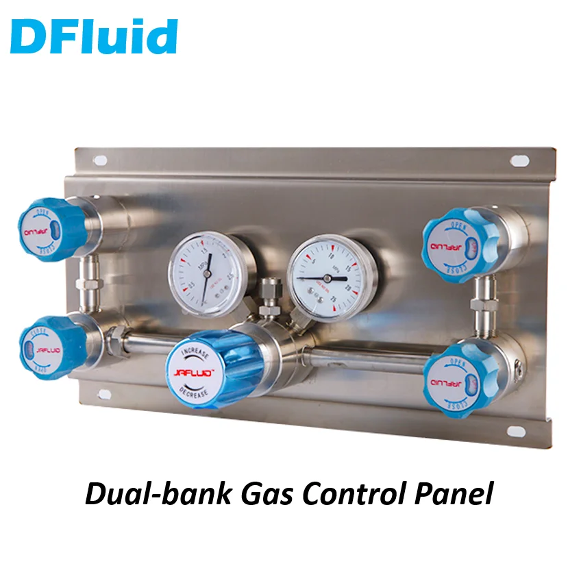 

Double Bank Gas Control Panel Stainless Steel 316 Pressure Regulator Single-stage Purity 6.0 1/4 inch NPT Thread