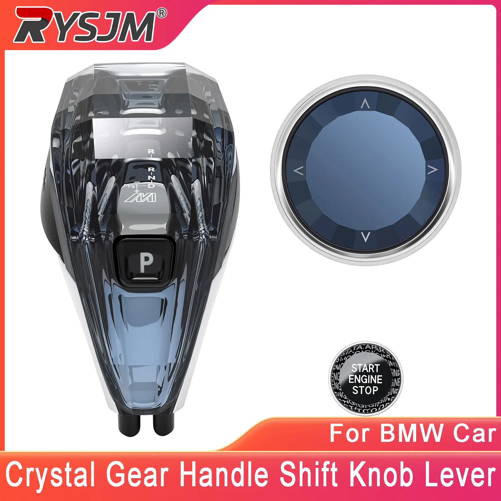 3 Piece Set Crystal Gear Handle Shift Knob Lever For BMW X3 X4 G01 G02 G08 5 Series 7 Series G11 G12 G30 G31 G38 6 Series GT G32