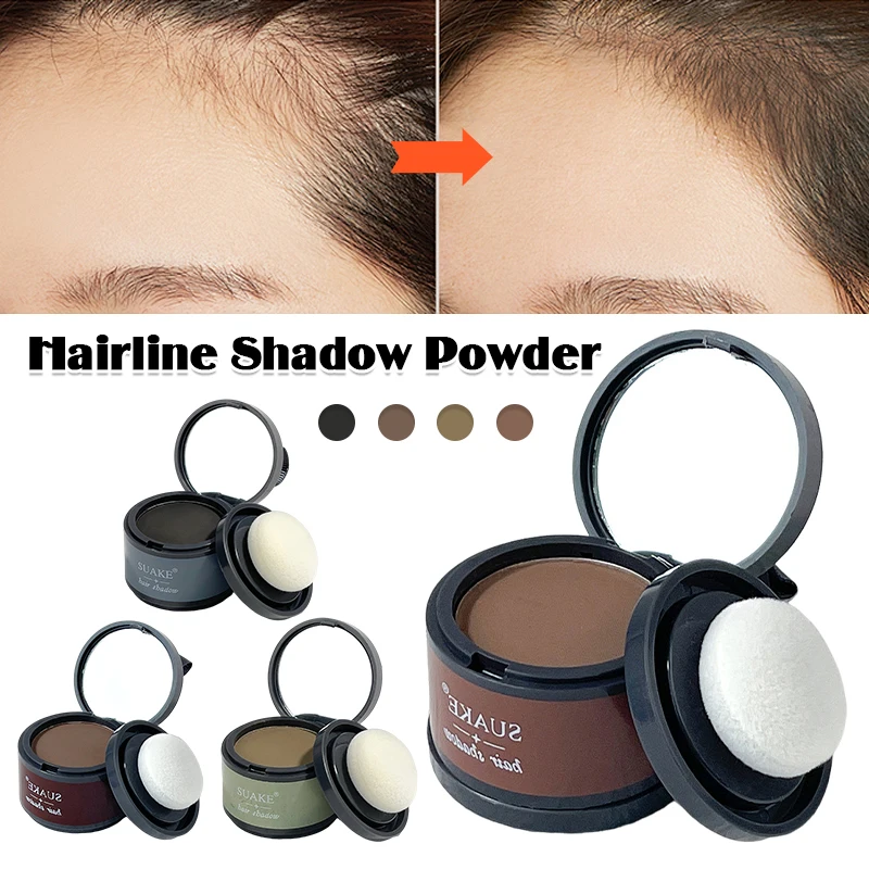 Hairline Repair Filling Powder with Puff Fluffy Thin Powder Pang Line Shadow Powder Forehead Hair Natural Makeup Concealer