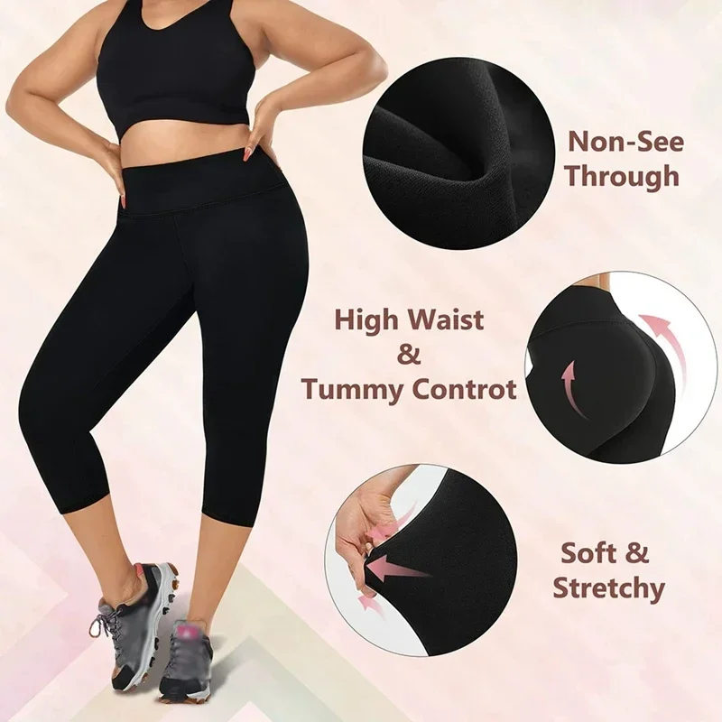 

Female Fitness Sports Stretch Solid Color Yoga Pants Women High Waist Casual Cropped Yoga Pants