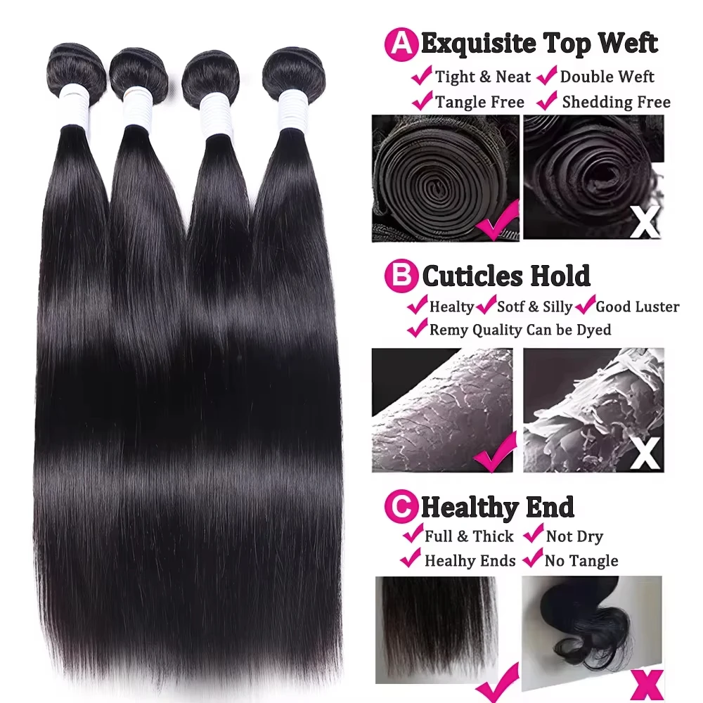 30 32 34 36 Inch Bone Straight Menselijk Haar Weave Bundels 12A Braziliaanse Natuurlijke Kleur 100% Remy Menselijk Haarverlenging 3 4 Bundels