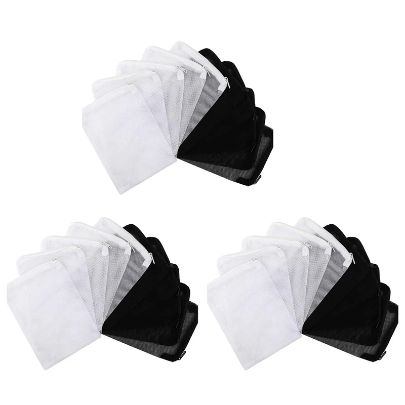 

YWDZ-120 Pieces Aquarium Filter Bags Media Mesh Filter Bags With Zipper For Charcoal Pelletized Remove, White And Black