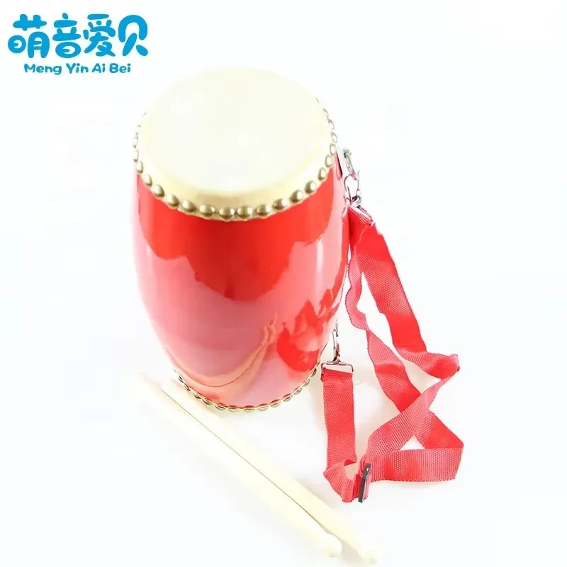 Chinese Traditional Waist Drum Lion Dance Performance Instrument Folk Art Handmade Wooden Drum for Festival Celebration Stage