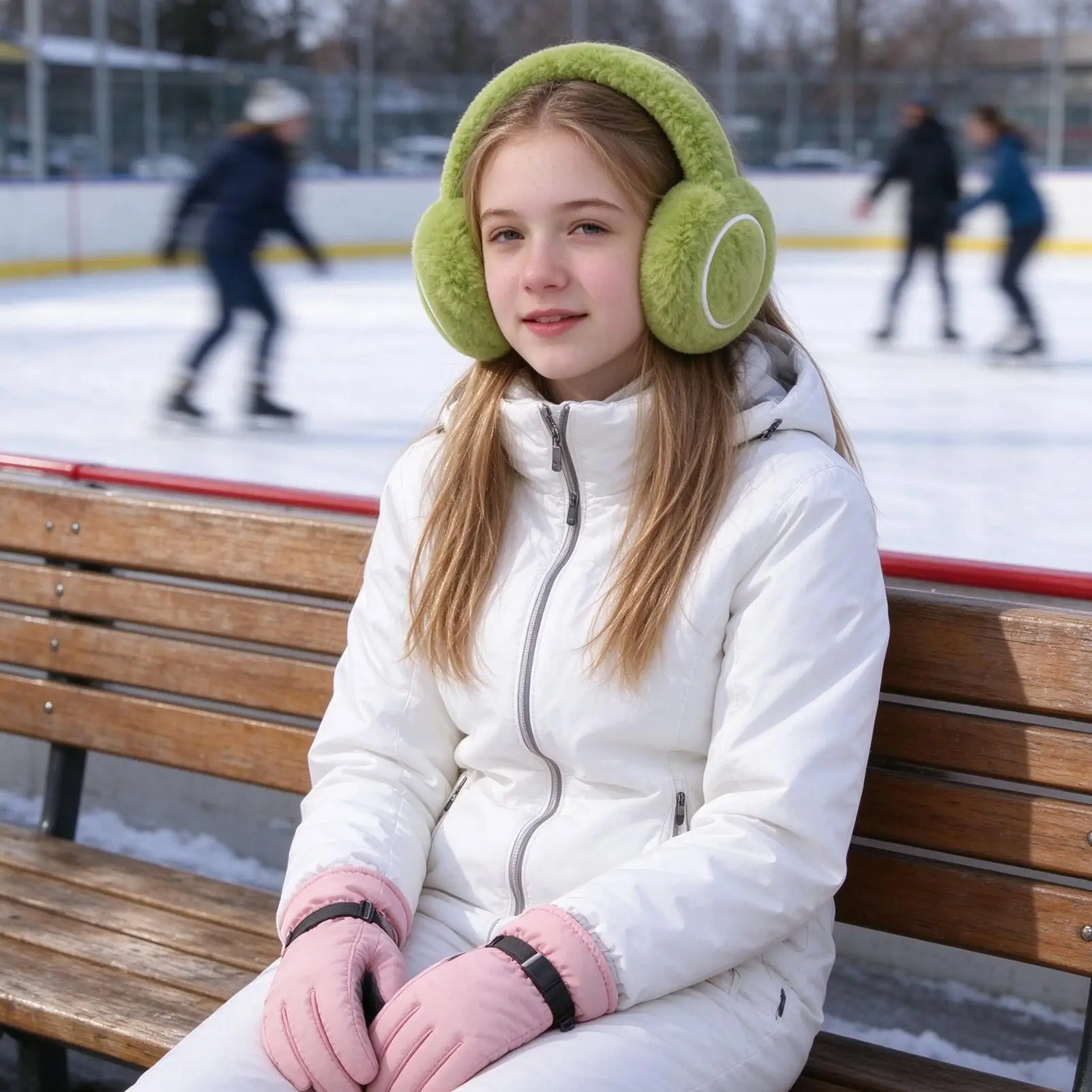 Ear Covers For Winter Foldable Warm Fuzzy Sports Ball Winter Gear Novelty Baseball Ear Covers For Outdoor Skiing Skating