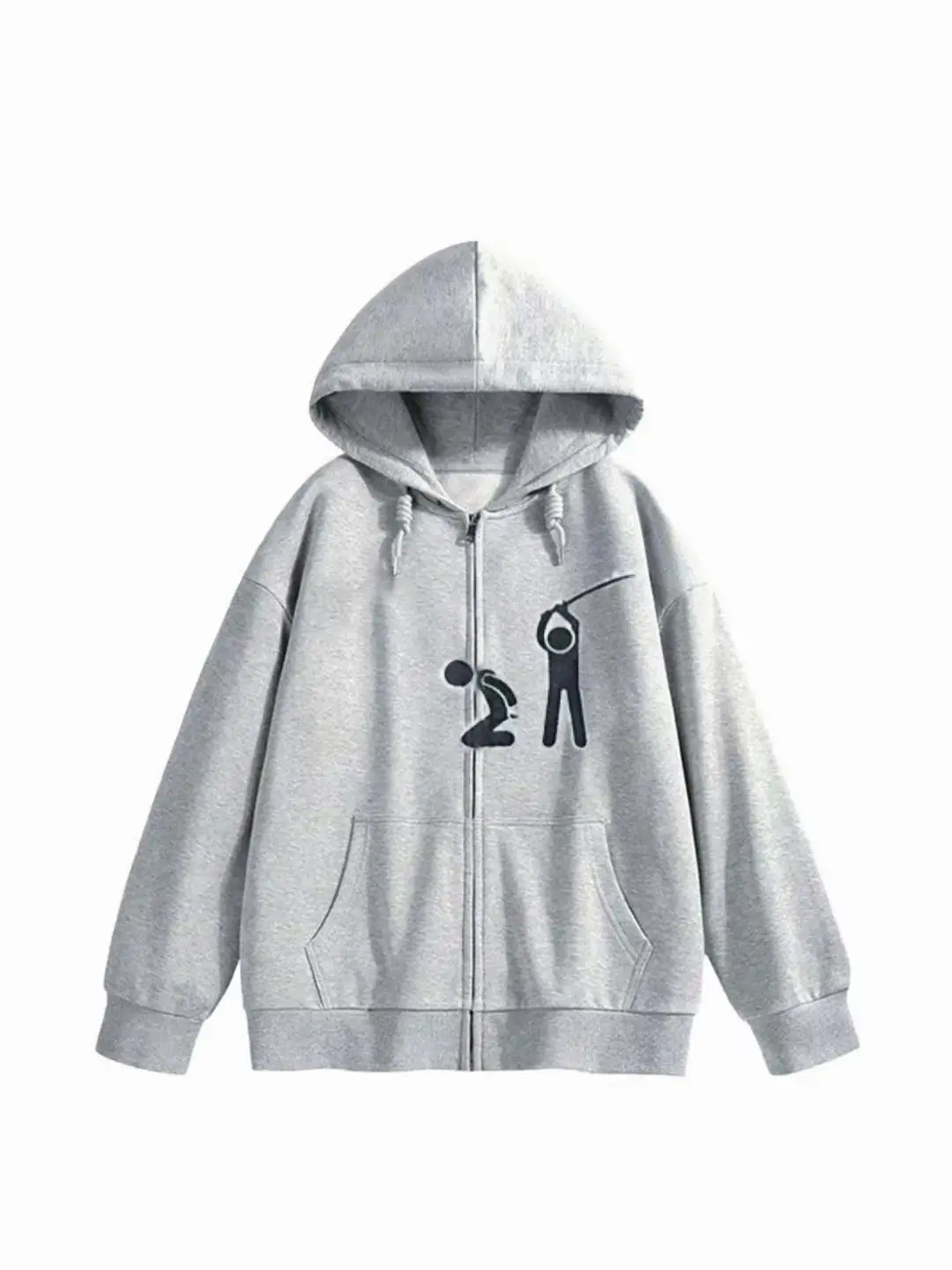 

Blue Dijiao Louis XVI Happy Guillotine Print Retro Hoodie Zipper Jaet Women's Faion Commute Sle Slim Fit Long Sve Coat