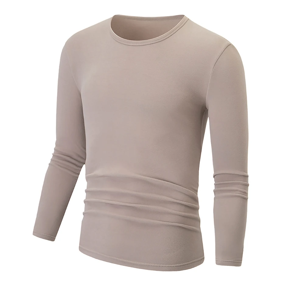 1/2/4-teiliges Set aus lässigen warmen Unterwäsche-Set für Herren und Teenager im Herbst/Winter, bequemes Sport-Langarmshirt mit dicker Basis – Detail 6