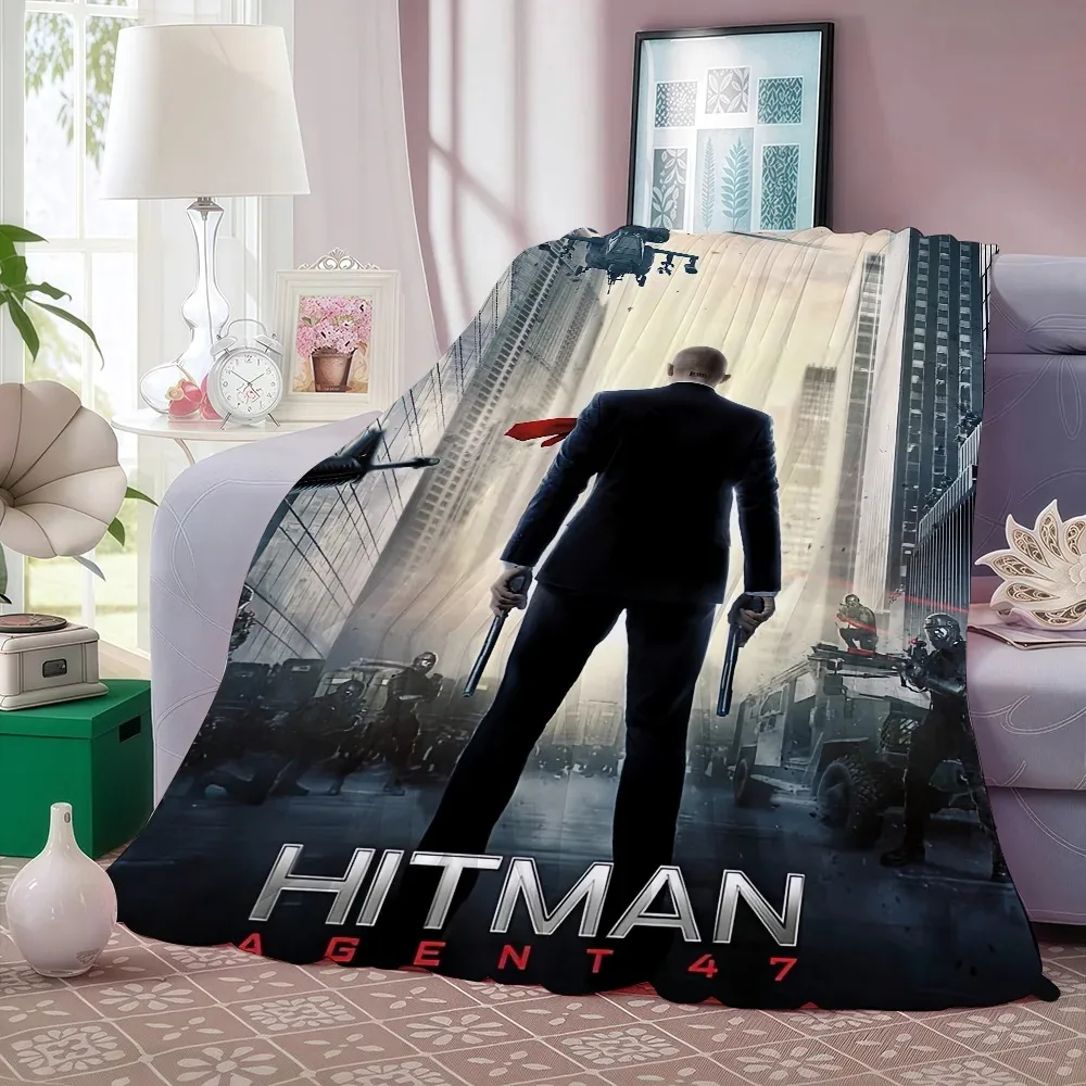 Game A-Agent 47 Hitman Blanket Warm And Soft Suitable For Bedroom Living Room Sofa Bed Office Travel Camping view 3