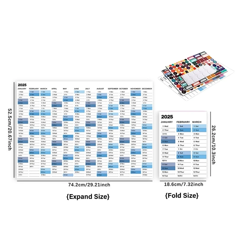 2025 Yearly Planner 2025 Home Wall Calendar 50x30cm 2025 Full Year to View Calendar Home Office Work Organizers Planner