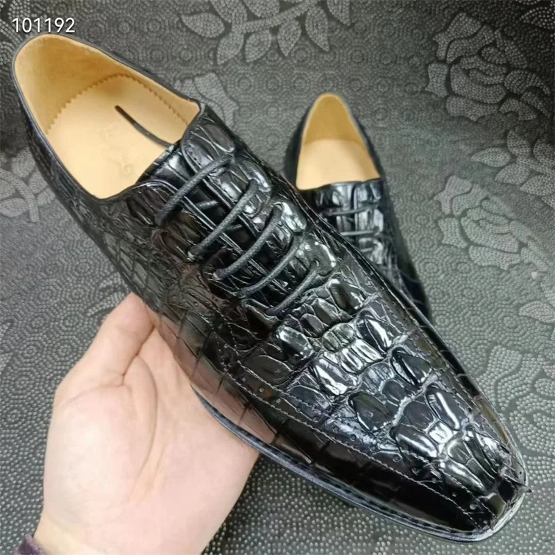 knee length dresses for ladies Vannucci Cognac Genuine Crocodile Leather 4 Eyelet Oxford Dress Shoes
