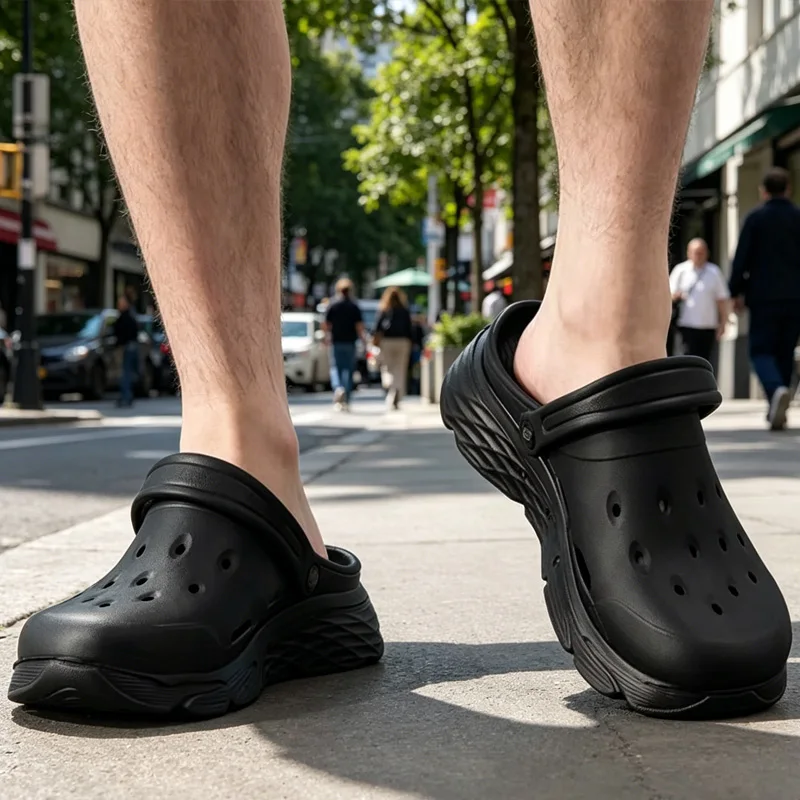 

Skechers Men Slippers, Breathable Soft Non-slip Lightweight Indoor Outdoor Summer Casual Shoes 243277-BBK