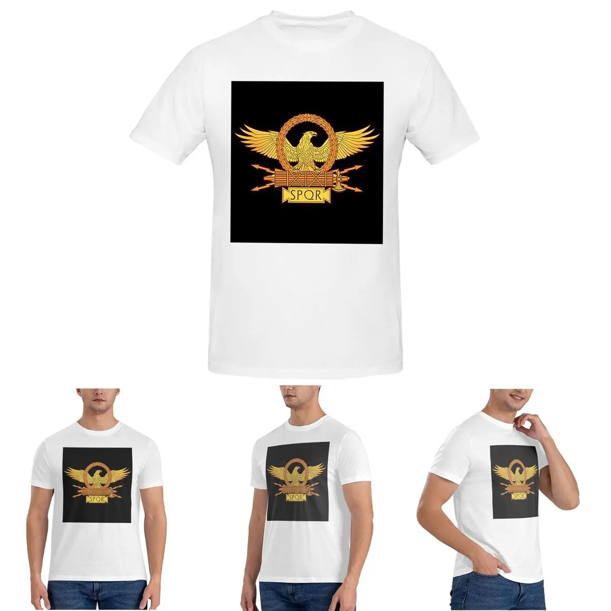 

Стандартная футболка Ancient Rome SPQR Eagle для мужчин, хлопковые футболки больших размеров, мужские футболки с коротким круглым вырезом, летняя одежда, топы S-6XL