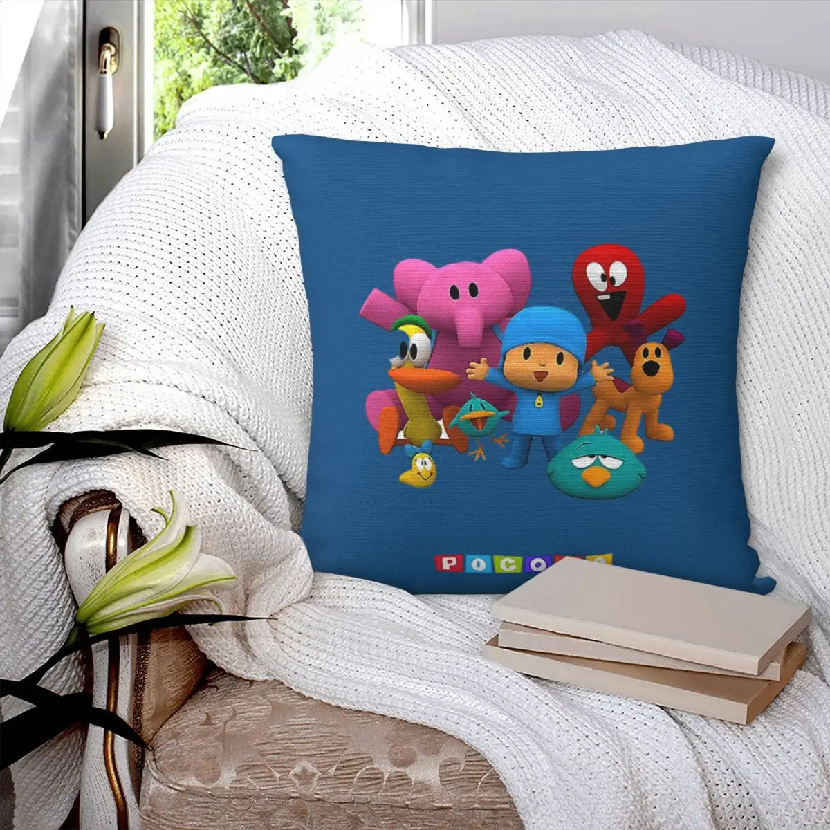 Happy Birthday Boy-Girl-Pocoyo! Square Pillowcase Pillow Cover Cushion Decor Comfort Throw Pillow for Home Bedroom