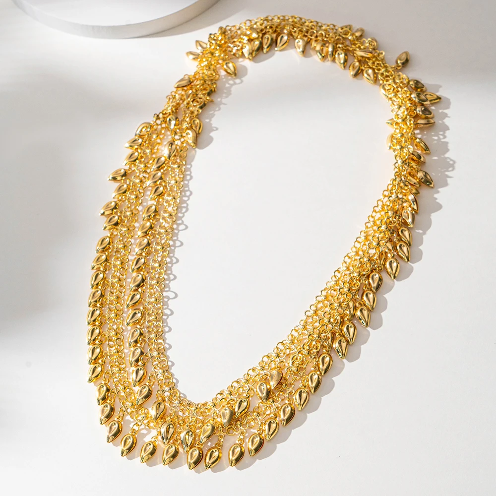Turkish Coin Long Chain Gold Body Jewelry Ethnic Kurdish Wedding Shoulder Chains for Women Caftan Accessory
