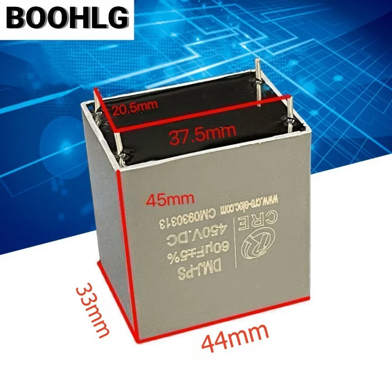 

2PCS DMJ-PS 60UF 450V high voltage platinum machine high frequency shutdown copper pin pole capacitor