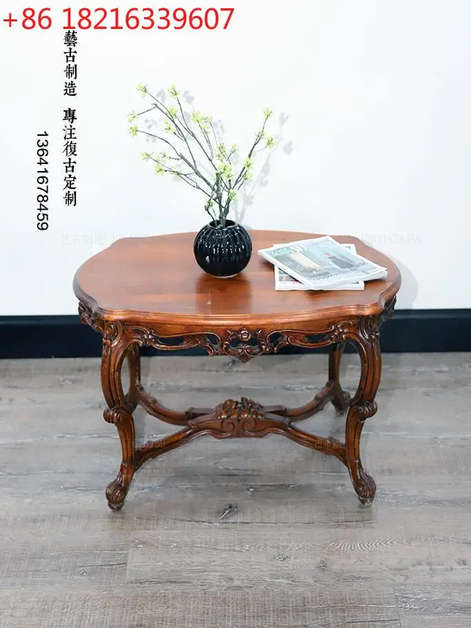 

Classical home retro log coffee table booth living room European nostalgic furniture
