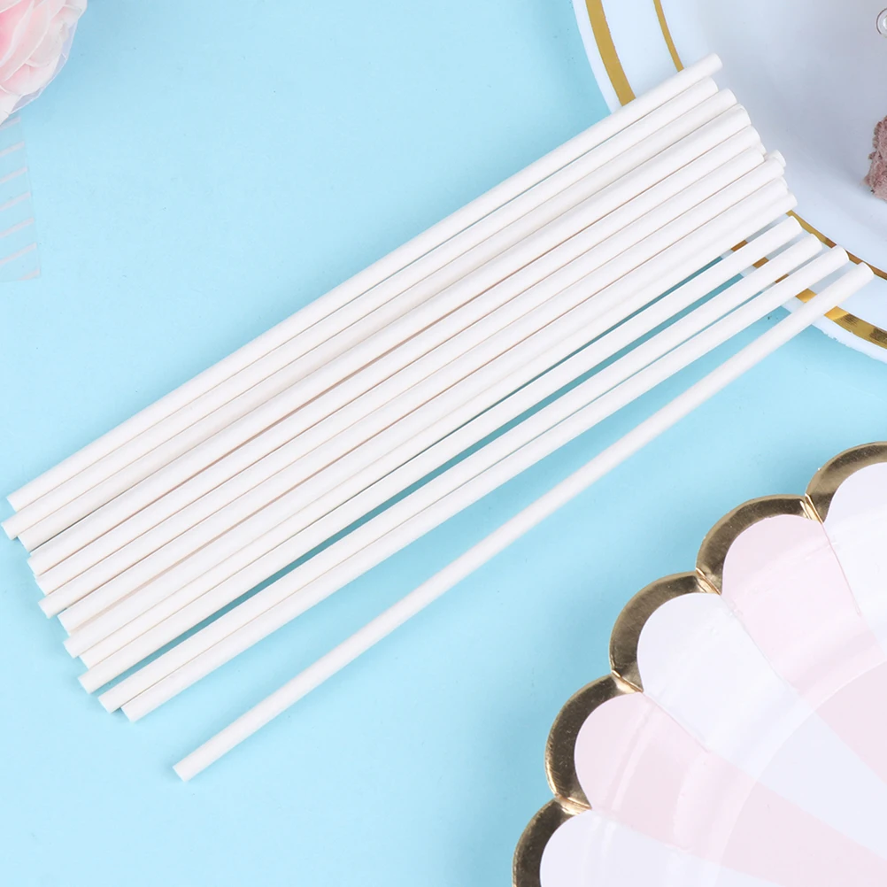 

300 Pcs White Paper Lollipop Sticks 15cm x 3 5mm Bulk DIY Making Bars Treats Chocolate Parties Sugar Crafts