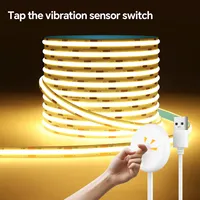 New Released Twice Vibration Sensing Activated Switch USB 5V COB LED Strip Light For Home Bedroom Corridor Stairs Night Lighting