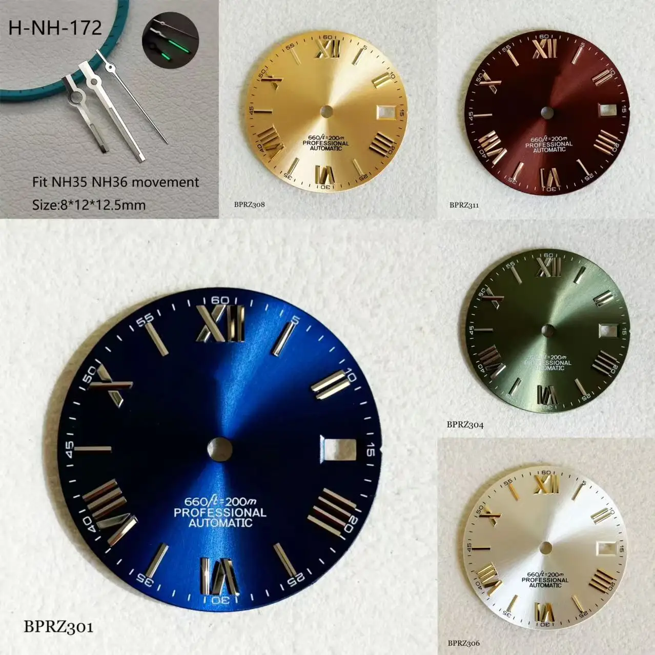 S Rome Numerals Dial 28.5mm green s dial Watch Dial for Date s logo dial nh35 nh36 Movement Modified S Dials Watches Accessories