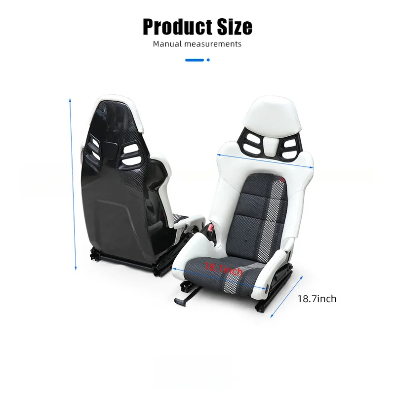 Hot selling Adjustable Carbon Fiber Racing Bucket Seats, Brown Base With Houndstooth Pattern Decoration For Various Roadsters
