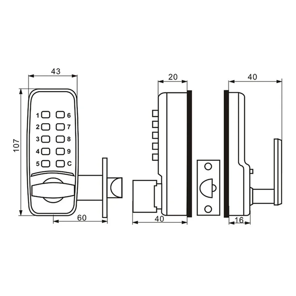 Cerradura de puerta mecánica, cerradura de combinación Digital, botón pulsador, teclado, juego de cerradura de código sin llave, cerradura inteligente de seguridad, gran oferta