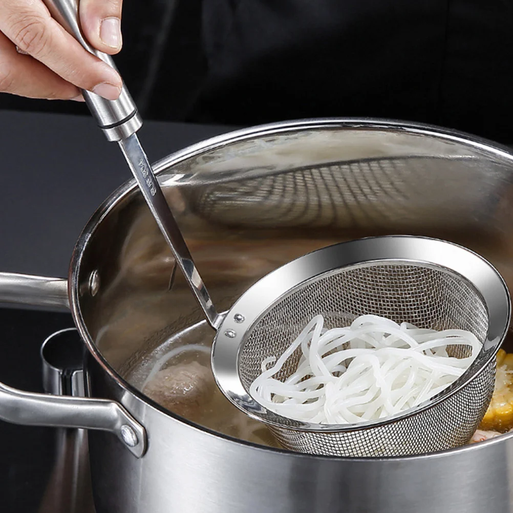 

Stainless Steel Strainer Spoon Mesh Basket Kitchen Tool Pasta Noodle Reusable Ladle Straining Household Filtering