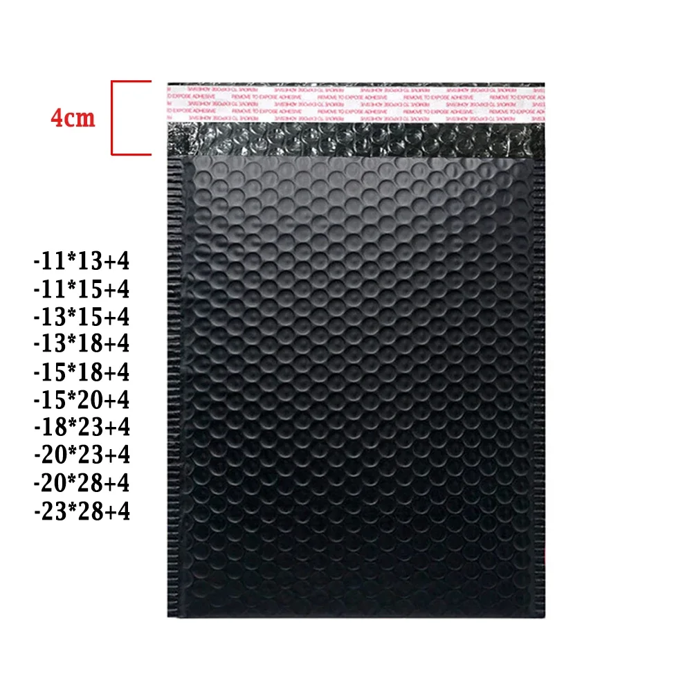 50PCS Black Bubble Envelopes Bag Waterproof Foam Bubble Mailers Express Shipping Envelope Bags Self Seal Packaging Organizer Bag