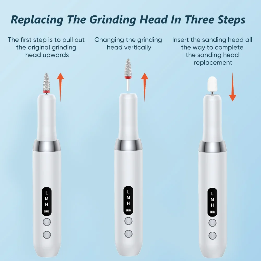 전기 네일 폴리셔 드릴 비트, 네일 그라인딩, 아트 샌딩 파일 펜, 각질 제거, 전문 매니큐어 기계