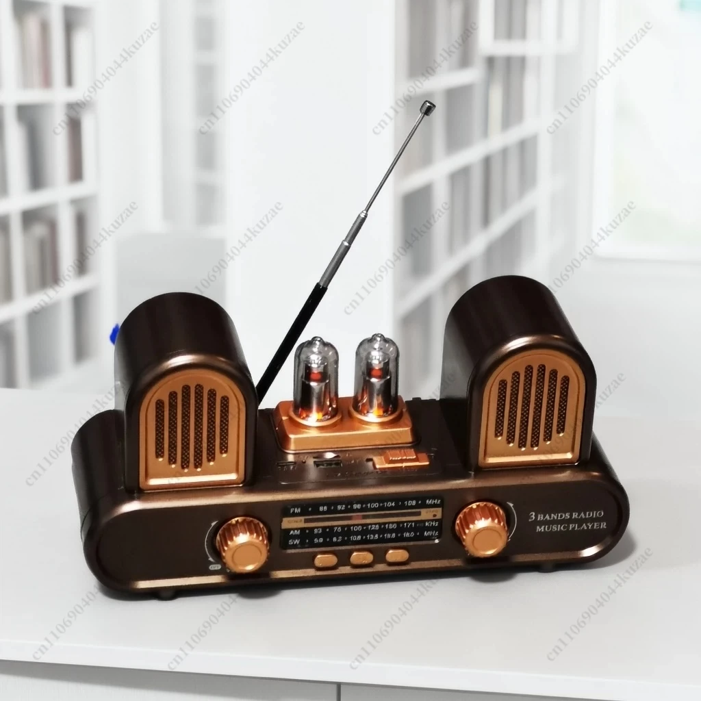 Dual Channel Bluetooth Speaker, Support FM Medium Wave Short Wave Radio and TF Card Playback