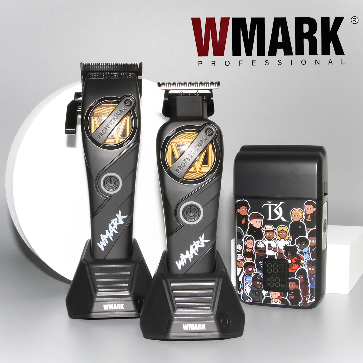 

WMARK NG-8613KIT BRDCLIP Парикмахерский набор Профессиональная мужская машинка для стрижки волос Набор триммеров DLC Лезвие Электрическая машина Парикмахерская зарядная база