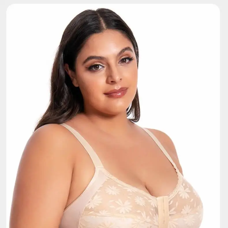 快適な薄型ワイヤーフリー授乳ブラジャー花柄固定ストラップフルカップ下着女性用新鮮な芸術的なスタイル