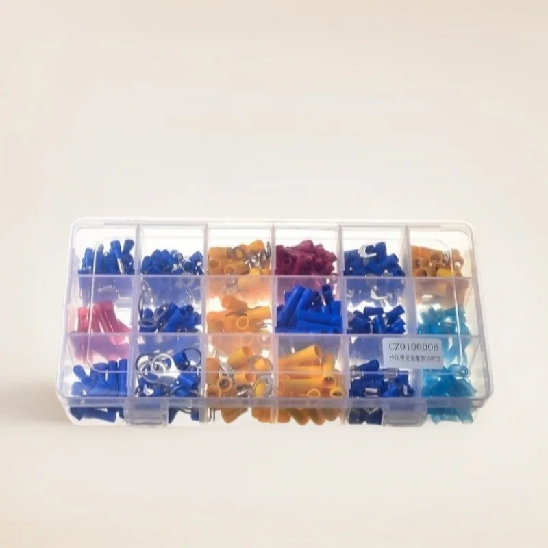 360PCS Nylon Insulated Cold Crimp Wire Terminals Box Assortment, Brass Cable Wire Connectors Lugs for Electrical Wiring