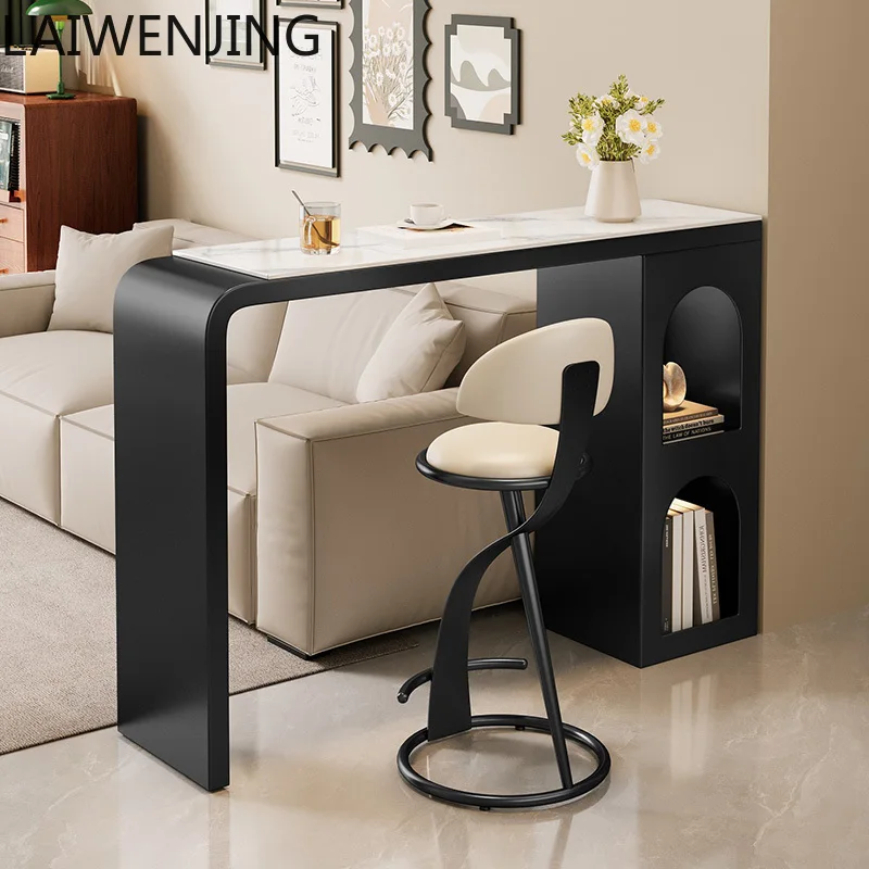

MJY light luxury rock slab bar table household living room partition against the wall pass high table
