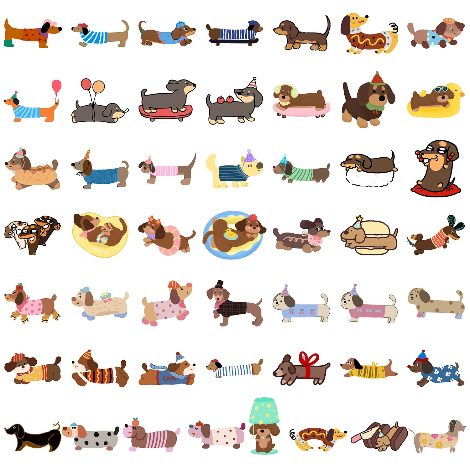 

10/50PCS Cartoon Animal Dachshund Sticker Cute Dog Personal Decoration Creative Decal Kids Toy for Scrapbook Skateboard Guitar