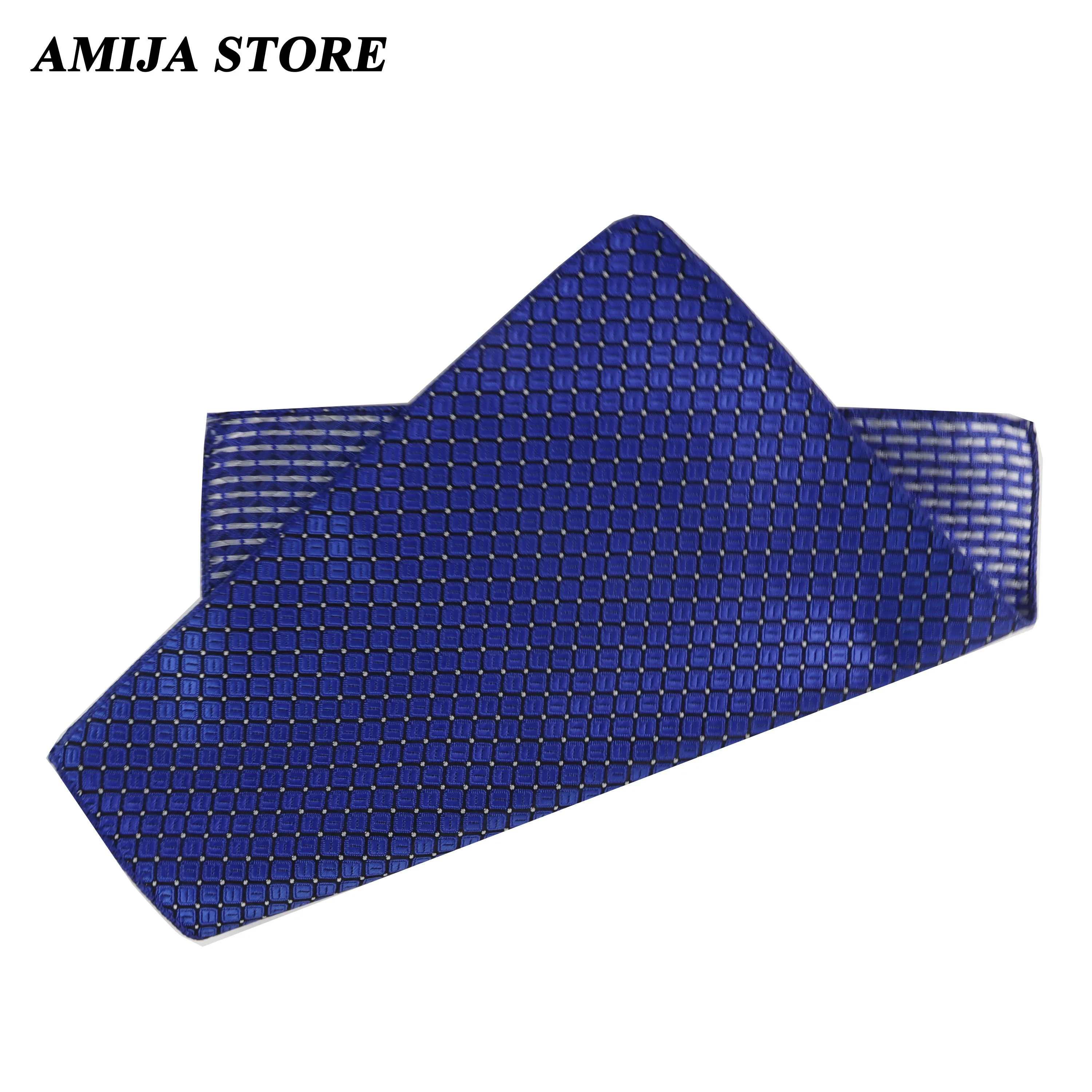 การออกแบบคลาสสิก Hanky Dot Pattern น้ําเงินผ้าเช็ดหน้าทอสีเทาลายโพลีเอสเตอร์ Mens Pocket Square สําหรับอุปกรณ์เสริมทุกวัน