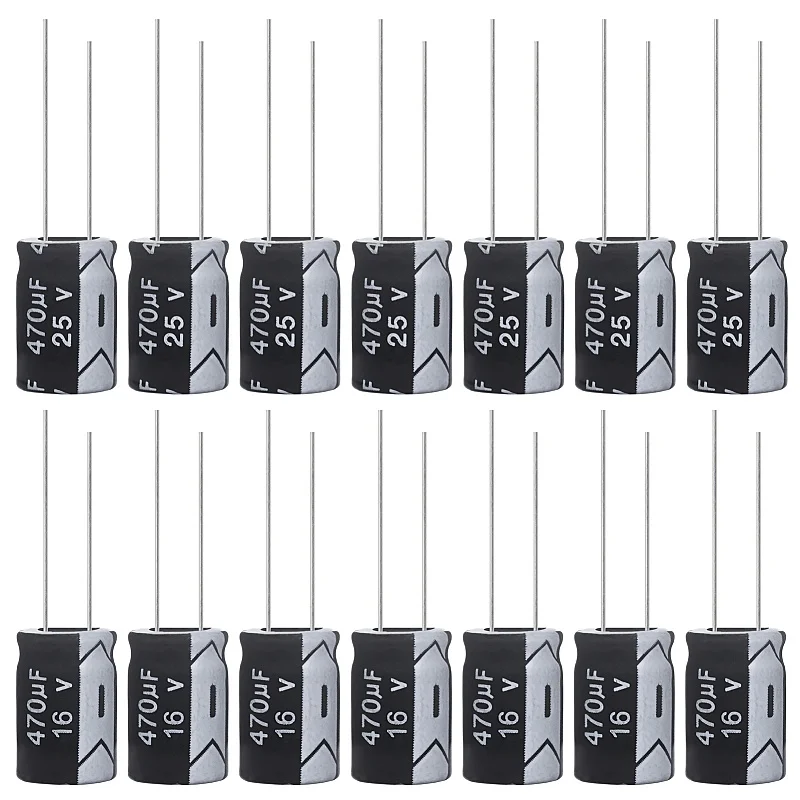 

470uF 25V 8x12mm Electrolytic Capacitor 470 UF MFD 25 Volt 0.32x0.47in Aluminum Capacitors (Pack of 15)