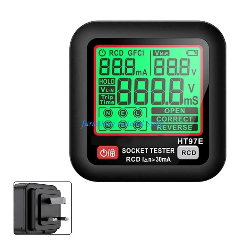 Y5GD -Leckage -Testdetektor mit Daten Halten Sie große LCD -Outlet -Socket -Checker
