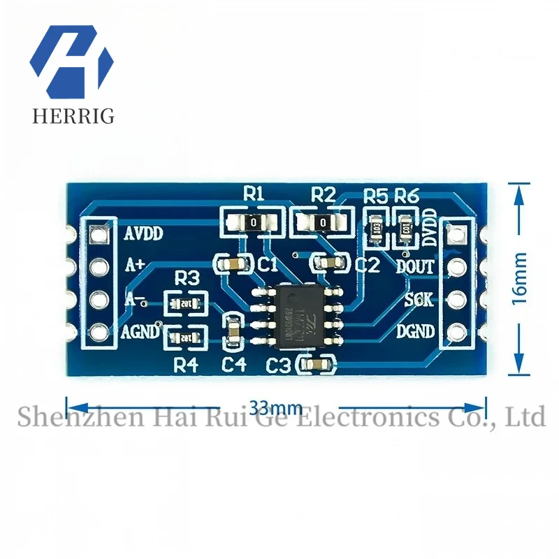 1 PÇS/LOTE Módulo TM7711/Célula de Carga Eletrônica Módulo AD de 24 bits Sensor de Pressão MCU HX710A