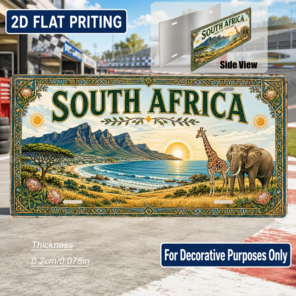 2D Flat - 【2D Flat】 2D Flat - [2D Flat] 2D Flat, 1 Stk., Retro-Schild im südafrikanischen Stil, zur Dekoration allein, Heimde